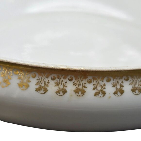 Haviland France Limoges Vegetable Dish White Gold Porcelain Vintage CM2112 - Picture 3 of 10